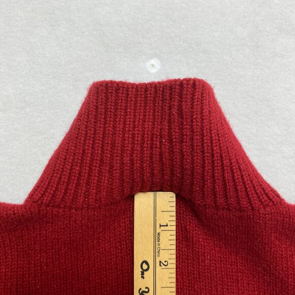 Vintage Polo Ralph Lauren 100% Lambswool Sweater Men's XL Red 1 /4 Zip Pullover - Picture 12 of 12
